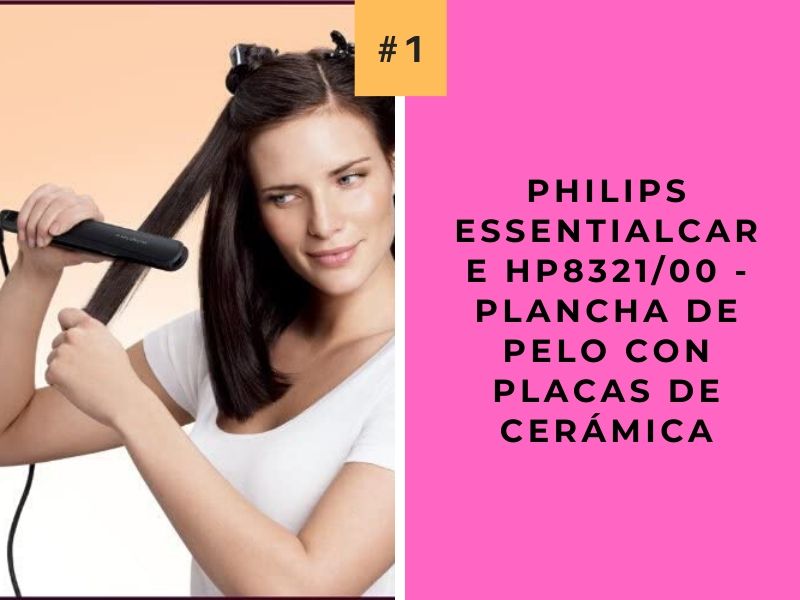 Philips EssentialCare HP832100 - Plancha de pelo con placas de cerámica