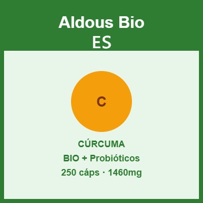 Aldous Bio Cúrcuma BIO Probióticos 250 Cápsulas